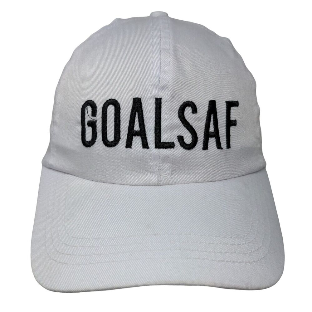 GOALSAF Strapback Hat White One Size Embroidered Charlotte Russe